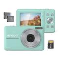 Andoer Digital Camera with SD Card 32GB 2pcs Rechargeable Batteries 1080P 44M HD 16X Digital Zoom Anti-shake Auto Focus 2.5 IPS Screen Smile LCD Screen for Kids Children Holiday