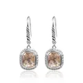 JADE ANGEL-Boucles d'Oreilles Incrustées de Morganite pour Femme Clous d'Oreilles Vintage pour