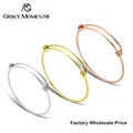 Grace Moments-Bracelet et jonc en acier inoxydable 100% pour femme bracelets de manchette bijoux