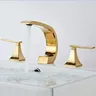 Tuqiu robinet de salle de bains or robinet de lavabo large robinet noir robinet de luxe or Rose