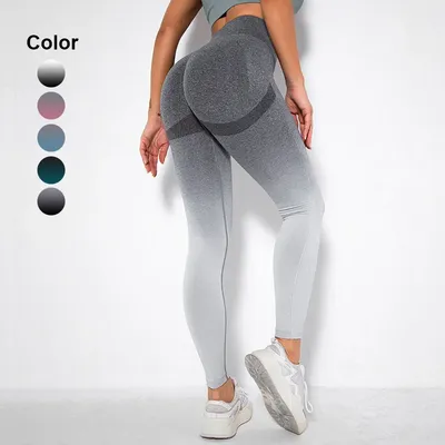 Leggings de yoga taille haute sans couture pour femmes pantalons de sport dégradés leggings de