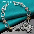 URMYLADY – Bracelet trèfle à clés en argent Sterling 925 pour femmes bijoux avec serrure en forme