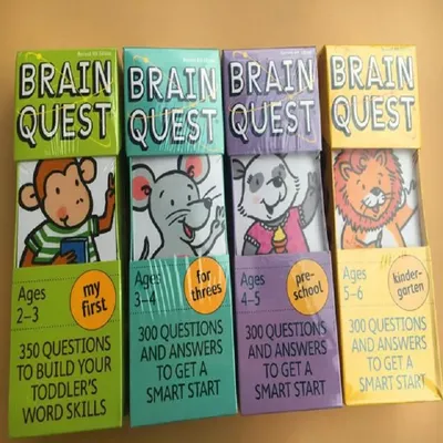 Carte de développement intellectuel du cerveau Quest Version anglaise étiquette livre de Questions