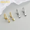 QMCOCO – boucles d'oreilles pendantes carrées pour femme anti-allergie couleur argent géométrique