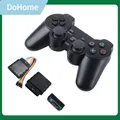 Manette de jeu sans fil à double vibration manette de jeu à distance noire pour Sony Playstation 2