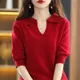Pull en cachemire de style coréen pour femmes cardigans de créateurs rouge luxe mode féminine