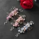 Couronne de cristal romantique de luxe pinces pour patients de mariage épingle à cheveux fleur