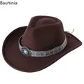 Chapeau de Cowboy Western à Large Bord pour Homme et Femme Casquette de Jazz ander Sombrero