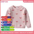 DXBOU- Pull pour Fille Rose avec Design de Cœur Vêtement pour Enfant de 3 à 8 Ans Printemps et