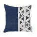 HomeRoots 17" X 17" Navy Blue Geometric Zippered Handmade Faux Leather Throw Pillow Cover
