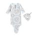 Baby Unisex Baby Cotton Long-Sleeve Bodysuits Baby Nightwear with Hat