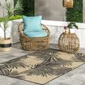 nuLOOM Kasia Areca Palm Indoor/Outdoor Area Rug 5 x 8 Dark Gray