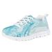 Pzuqiu Marble Print Big Girls Sneakers Teal Size 2 Lightweight Running Tennis Shoes Casual Walking Shoes Outdoor Sport Shoes Flats