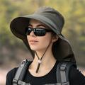 Summer Women Bucket Hat Shawl Integrated Sun Hat Outdoor Anti-UV Fishing Hat Ladies Beach Hat Uv Hiking Hat Army green