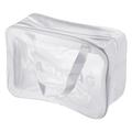 Uxcell 8.3 x11.8 x5.1 PVC Clear Toiletry Bag Makeup Bags with Zipper Handle White