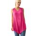 Plus Size Women's V-Neck Pointed Front Tank by ellos in Raspberry Sorbet (Size 26/28)