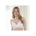 Plus Size Women's Bestform 5006222 Floral Jacquard Wireless Soft Cup Bra With Lightly-Lined Cups by Bestform in White (Size 36 C)