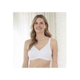 Plus Size Women's Bestform 5006233 Floral Trim Wireless Cotton Bra With Lightly-Lined Cups by Bestform in White (Size 40 D)