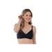 Plus Size Women's Bestform 5006248 Striped Wireless Cotton Bra With Lightly-Lined Cups by Bestform in Black (Size 40 C)