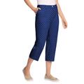 Plus Size Women's Freedom Waist Chino Capri by Woman Within in Navy Polka Dots (Size 22 W)