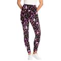 Plus Size Women's Stretch Cotton Printed Legging by Woman Within in Black Multi Florals (Size 5X)
