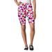 Plus Size Women's Stretch Cotton Bike Short by Woman Within in White Tropical Flower (Size L)