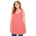 Plus Size Women's Perfect Sleeveless Shirred U-Neck Tunic by Woman Within in Sweet Coral (Size 38/40)