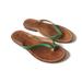 Anthropologie Shoes | Anthropologie Filles Des Iles Sandals Flip Flops Womens 38 8 Brown Leather Green | Color: Brown/Green | Size: 8