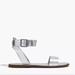 Madewell Shoes | Madewell The Boardwalk Silver Ankle Strap Flat Leather Sandals Metallic Size 8.5 | Color: Silver | Size: 8.5