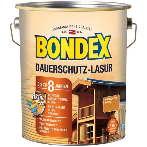 „BONDEX Holzschutzlasur „“DAUERSCHUTZ-LASUR““ Farben Ebenholz, 0,75 Liter Inhalt Gr. 4 l, braun (oregon pine) Holzlasuren“