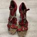 Coach Shoes | Coach Red Heel Sandal | Color: Brown/Red | Size: 8.5