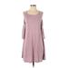 BP. Casual Dress - A-Line: Pink Solid Dresses - Women's Size Small