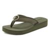 Badezehentrenner LASCANA, Damen, Gr. 43, grün (oliv), Obermaterial: 100% Textilmaterial. Decksohle: 100% Synthetik. Laufsohle: 100% Synthetik, unifarben, feminin, Schuhe Zehentrenner Dianette, Sandale, Pantolette, Badeschuh mit Ringapplikation...