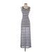 AMERICAN TWIST Los Angeles Casual Dress - Maxi: Blue Stripes Dresses - Women's Size Small