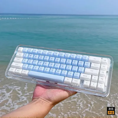Jelly Ice Crystal ABS Keycaps Crystal Clear Drapeau confortable 2 couleurs Moulage par