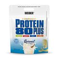 WEIDER Protein 80 Plus Mehrkomponenten Protein Pulver, Eiweißpulver für cremige, unverschämt leckere Eiweiß Shakes, Kombination aus Whey, Casein, Milchprotein-Isolat & Ei-Protein, Kokos, 2kg