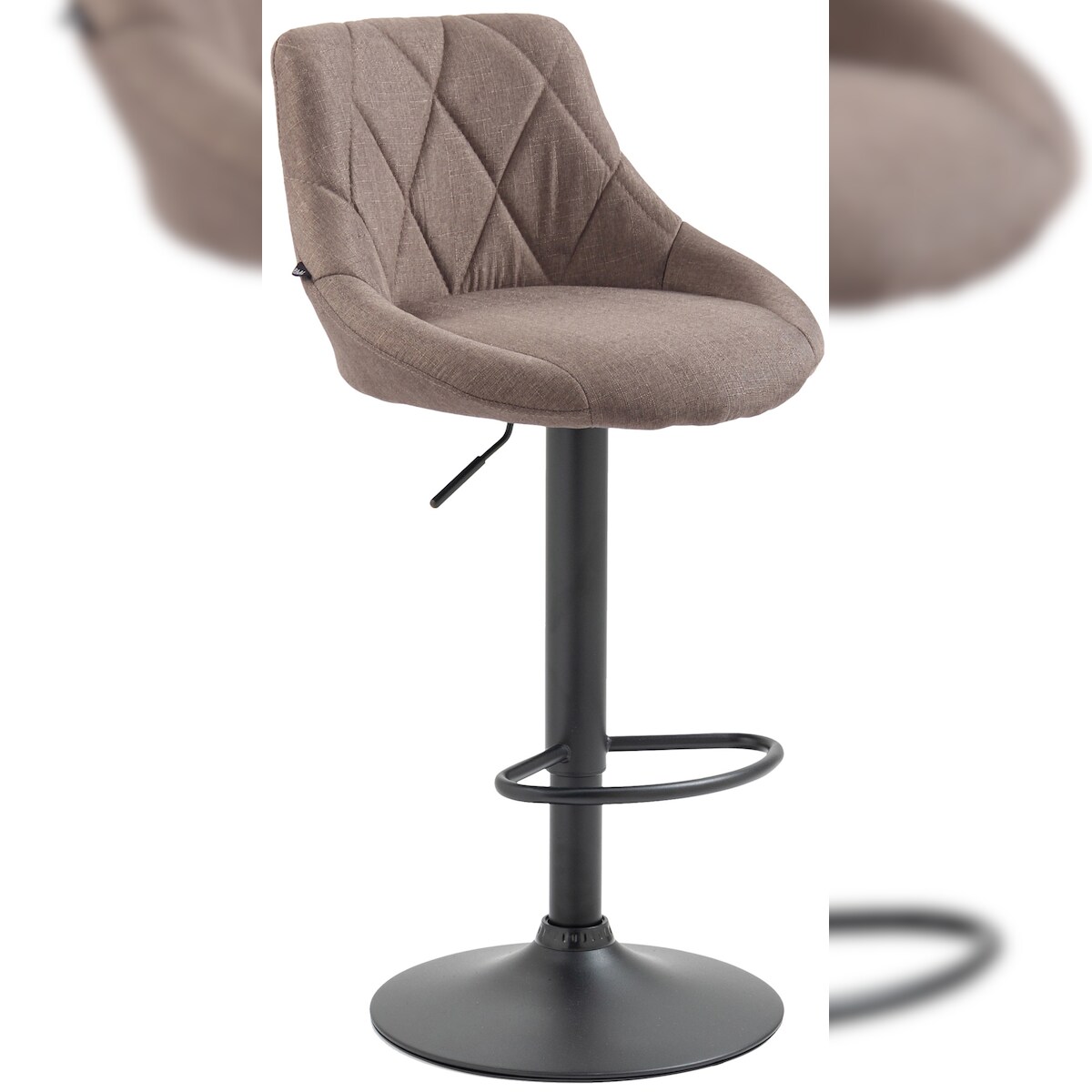 CLP Barhocker Lazio Stoff taupe/schwarz Image