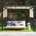 MeetLeisure 10 ft. x 10 ft. Patio Metal Pergola with Beige Color Shade Canopy