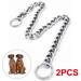 2PCS Premium Stainless Steel Choke Collar. Strong Durable Weather Proof Tarnish Resistant Metal Chain. No Pull Dog Training Collar(L)