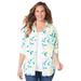 Plus Size Women's Liz&Me® Buttonfront Shirt by Liz&Me in White Watercolor Lemon (Size 0X)