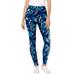 Plus Size Women's Stretch Cotton Printed Legging by Woman Within in Black Watercolor Flowers (Size L)