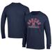 Men's Champion Navy Nashville Sounds Jersey Long Sleeve T-Shirt