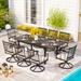 Lark Manor™ Aiona Rectangular 6 - Person 84" Long Outdoor Dining Set Metal in Black | 84 W x 37.5 D in | Wayfair 212CB42555A94FE9BCCEB26ED1BD2B3A