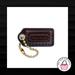 Coach Accessories | 1.5" Small Coach Mahogany Brown Patent Leather Brass Fob Charm Keychain Hang Tag | Color: Brown/Gold | Size: Os
