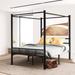 Red Barrel Studio® Kylah Metal Full Size Canopy Bed Frame, No Box Spring Needed, Easy Assembly Metal in Black | 72 H x 53.9 W x 78.3 D in | Wayfair