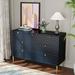 Everly Quinn Lucreta 47.8" W 7 - Drawer Dresser Wood/Metal in Blue | 31.77 H x 47.8 W x 15.75 D in | Wayfair 494C1D49883E4BF79A10D5F1C562A207