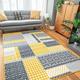 Modern Patchwork Floral Grey Yellow Durable Living Room Area Rug Stain Resistant Carpet Oriental Floral Classic Hallway Kitchen Mat Rugs 240cm x 330cm