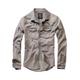 Langarmhemd BRANDIT "Brandit Herren Riley Denim Shirt" Gr. M, US-Größen, grau (grey) Herren Hemden Langarm