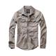 Langarmhemd BRANDIT "Herren Riley Denim Shirt" Gr. M, US-Größen, grau (grey) Herren Hemden Langarm