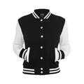 Allwetterjacke URBAN CLASSICS "Urban Classics Damen Ladies 2-tone College Sweatjacket" Gr. XXL, schwarz-weiß (black, white) Damen Jacken Übergangsjacken